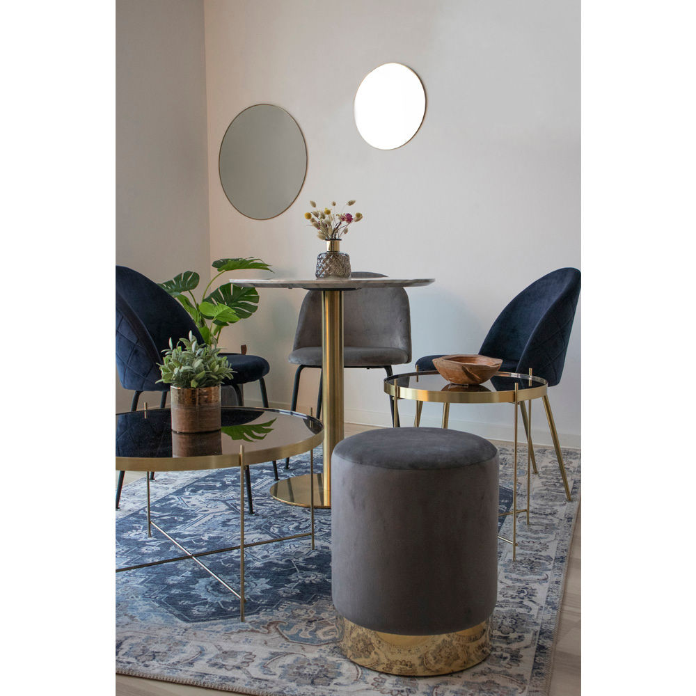 Geneve Spisebordsstol - Spisebordsstol i velour, blå med sorte ben, HN1205