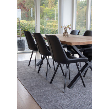 Memphis Spisebordsstol - Spisebordsstol i PU, sort med sorte ben, HN1223