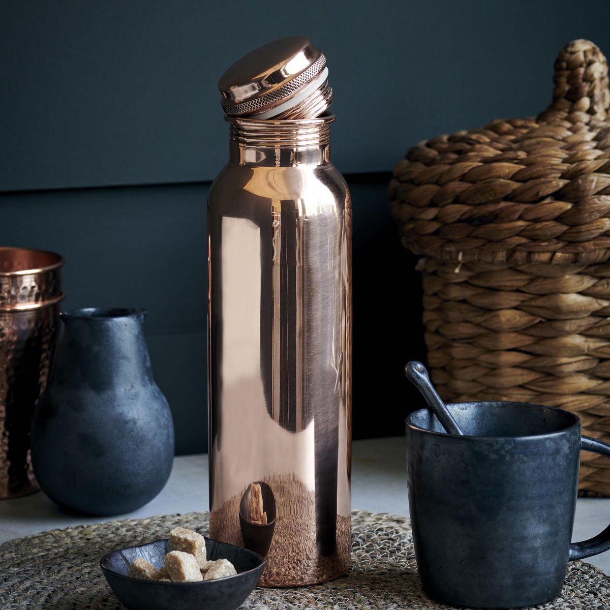 House Doctor-Flaske, Al, Kobber-h: 28 cm, dia: 7.5 cm