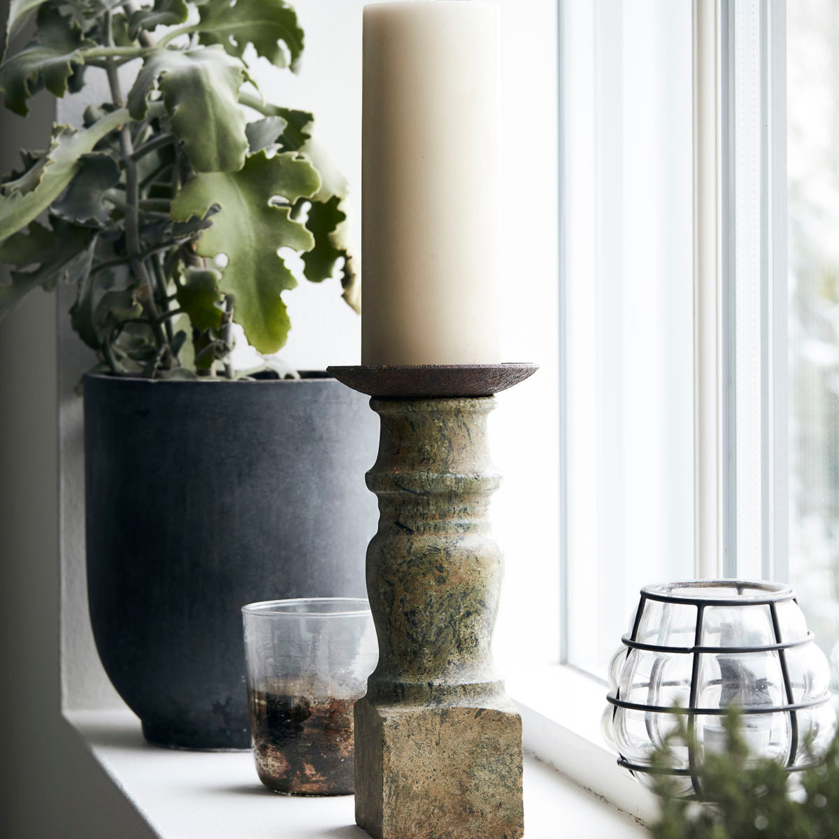 House Doctor - Lysestage, Gima, Grøn - l: 10 cm, w: 10 cm, h: 23 cm