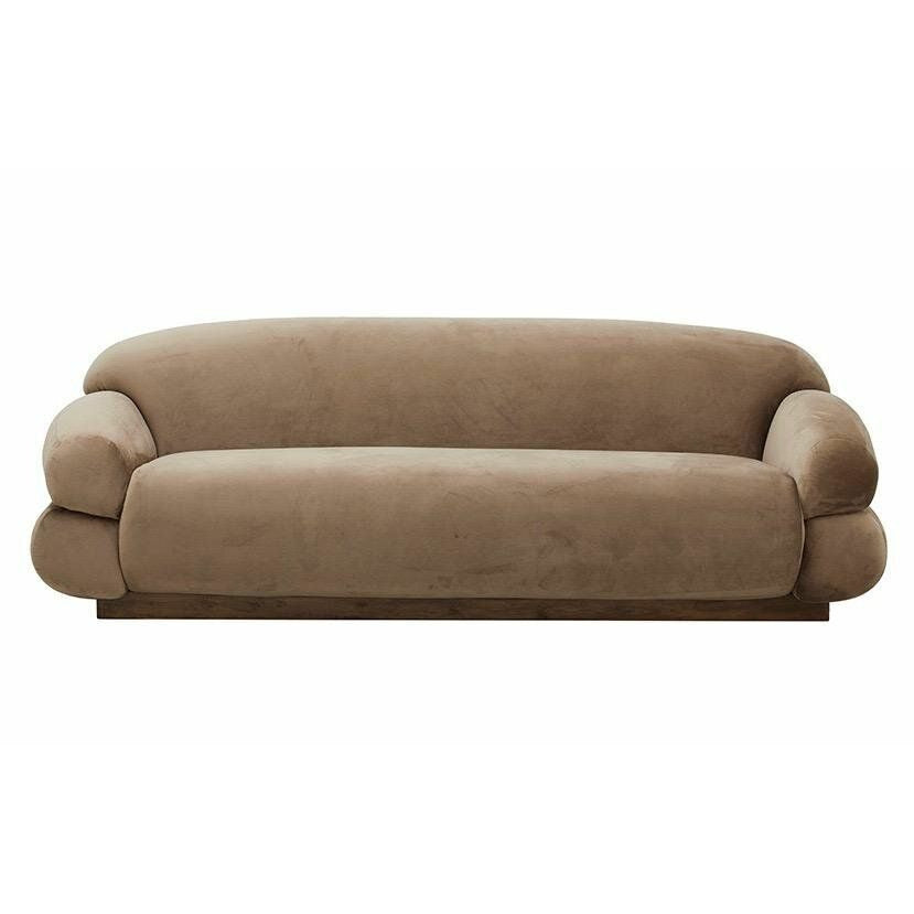 Nordal SOF sofa med betræk i velour - L214 cm - lys brun