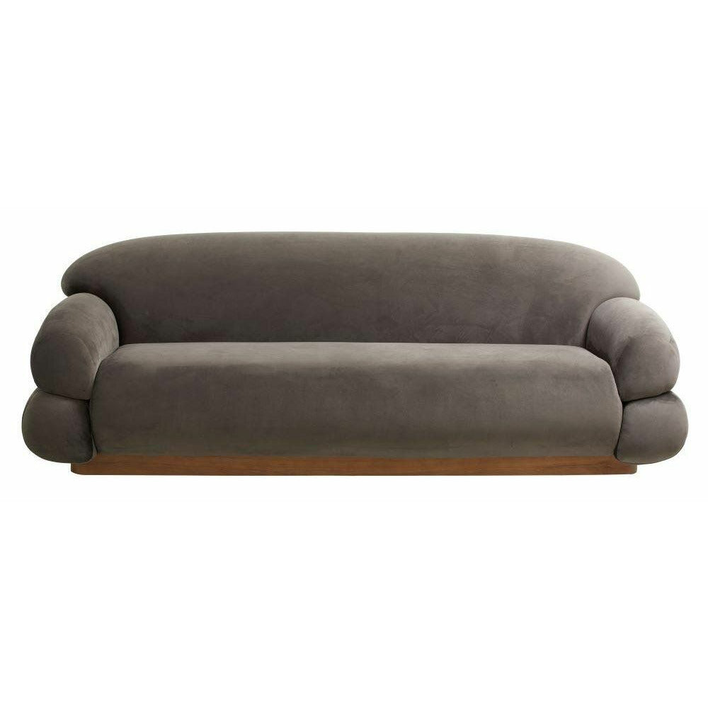 Nordal SOF sofa med betræk i velour - L214 cm - varm grå