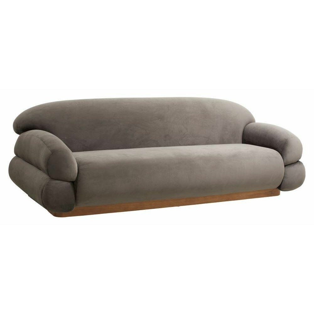 Nordal SOF sofa med betræk i velour - L214 cm - varm grå