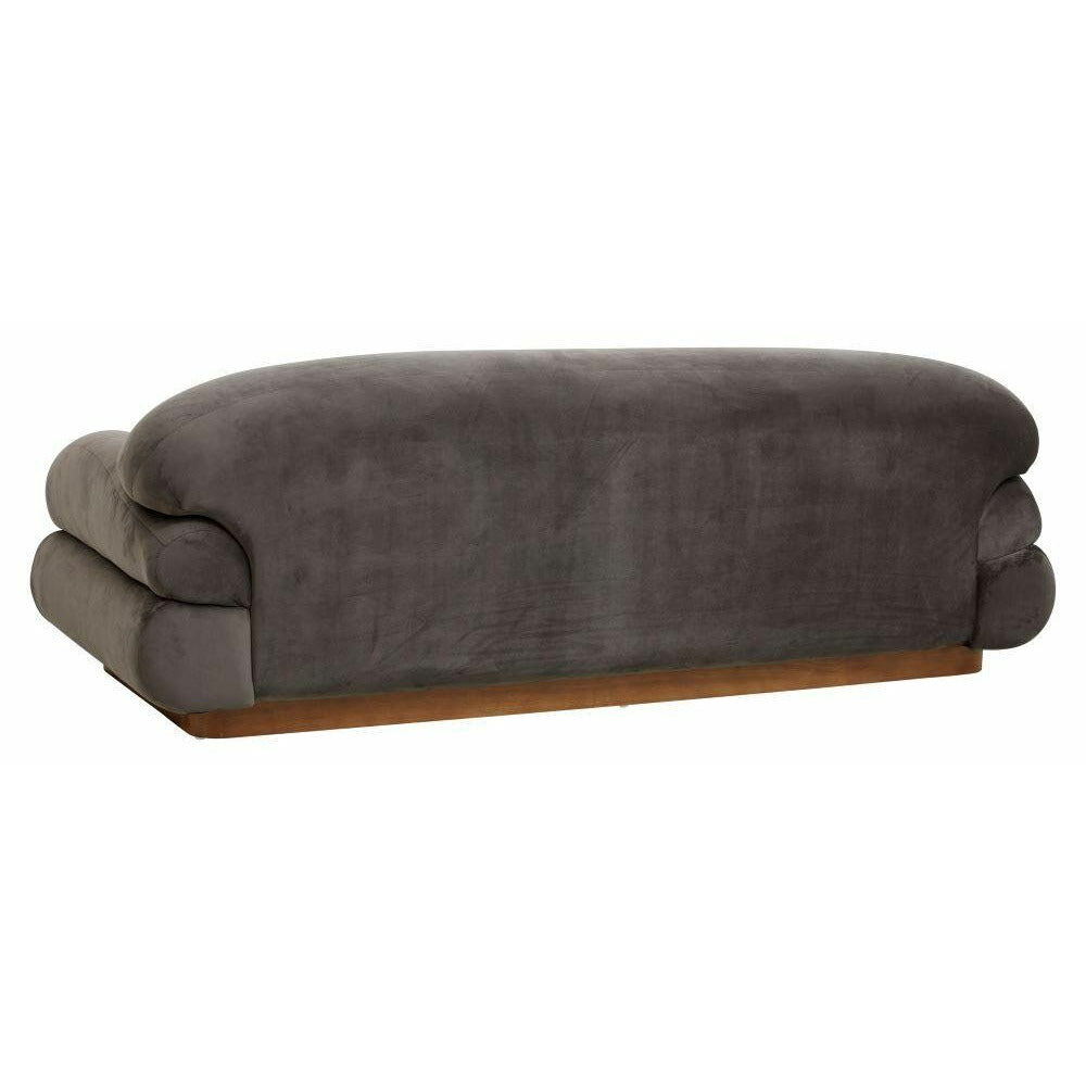 Nordal SOF sofa med betræk i velour - L214 cm - varm grå