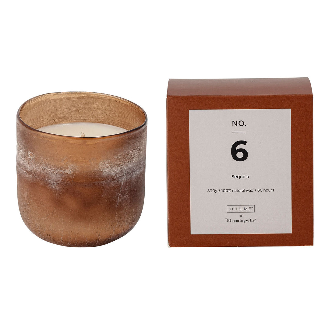 Illume X Bloomingville NO. 6 - Sequoia Duftlys, Brun, Naturlig Voks - Illume X Bloomingville - DesignGaragen.dk