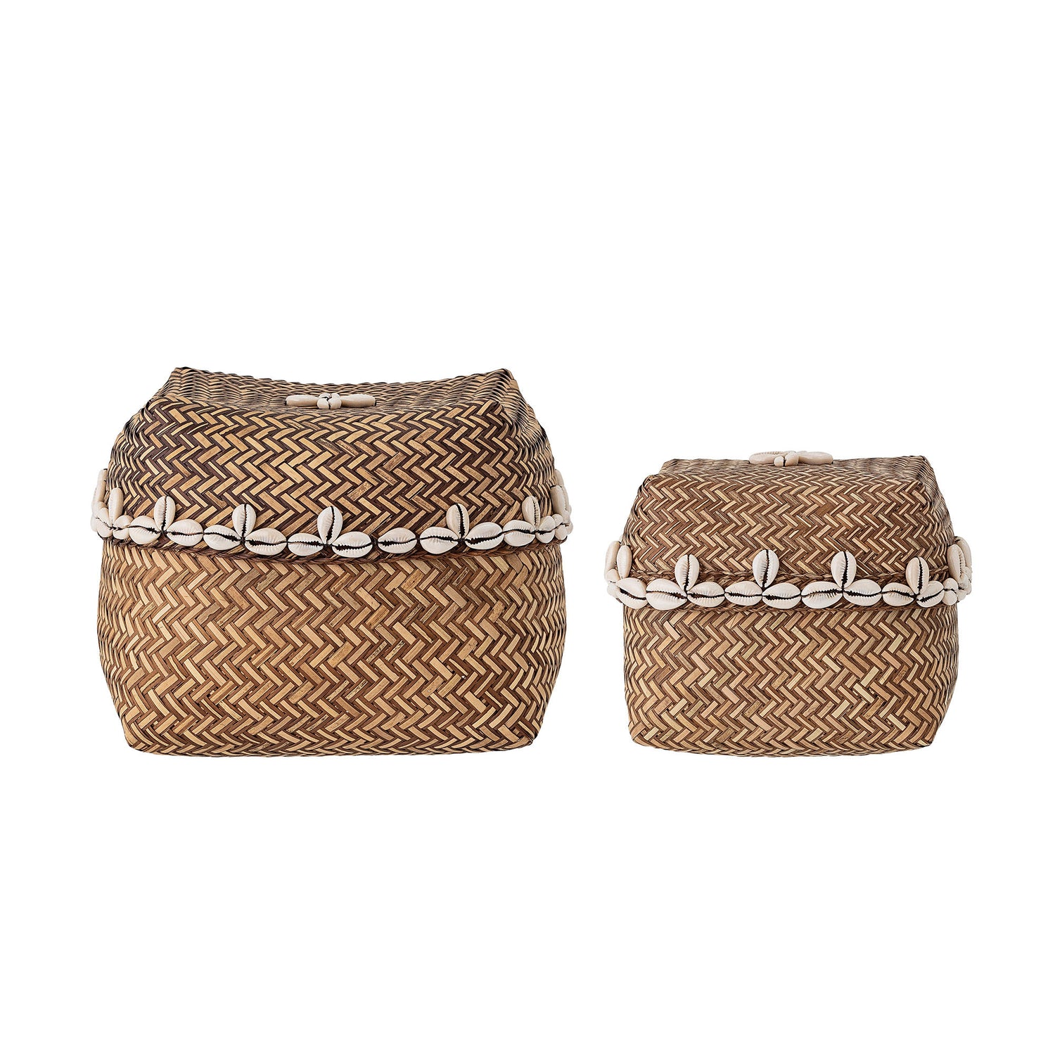 Bloomingville Seval Basket w/Lid, Natur, Bambus