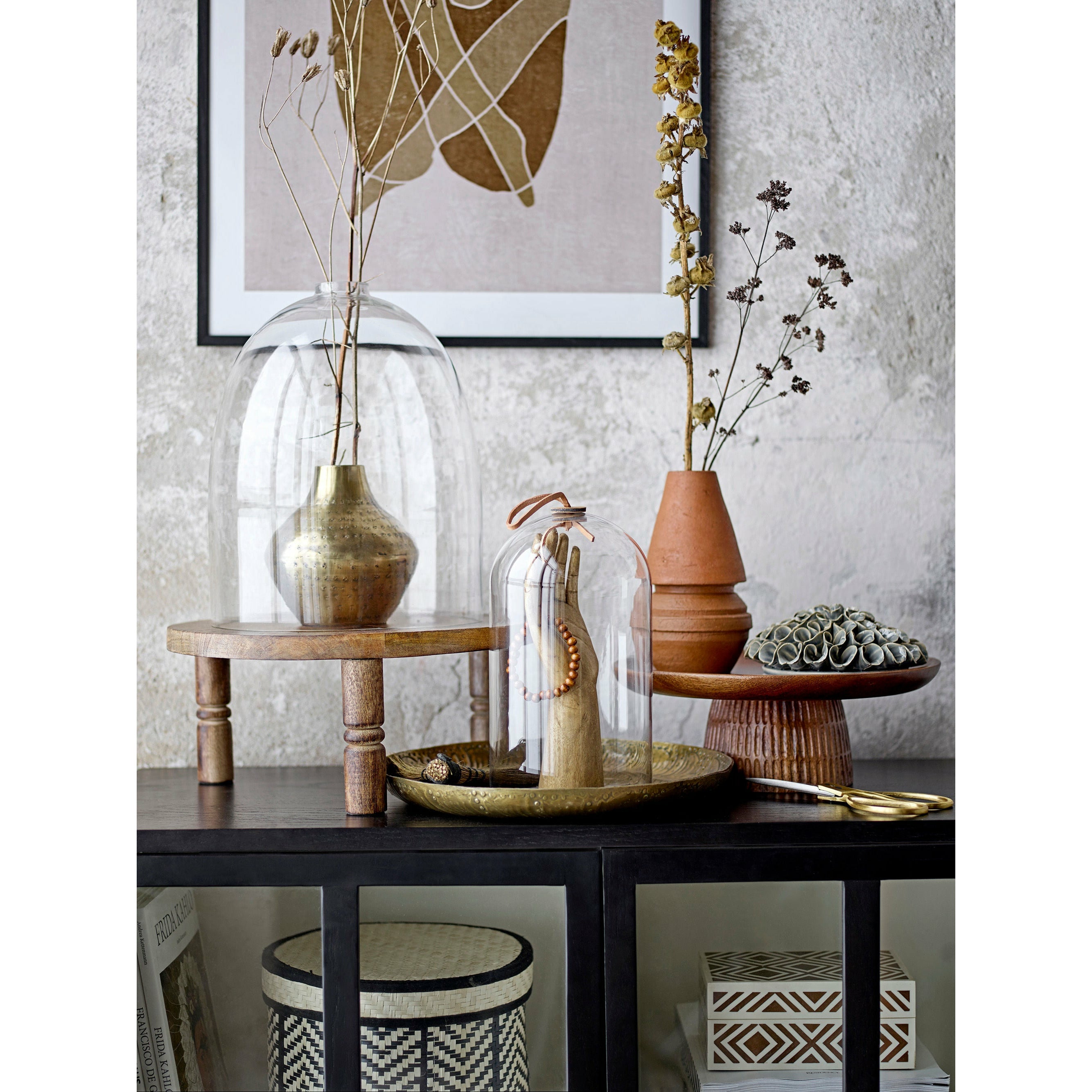 Bloomingville Islim Kurv m/Låg, Sort, Palm leaf - Bloomingville - DesignGaragen.dk