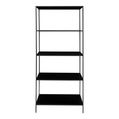 Vita Reol - Reol med 5 hylder, sort med sorte ben, 80x36x170 cm - House Nordic - DesignGaragen.dk