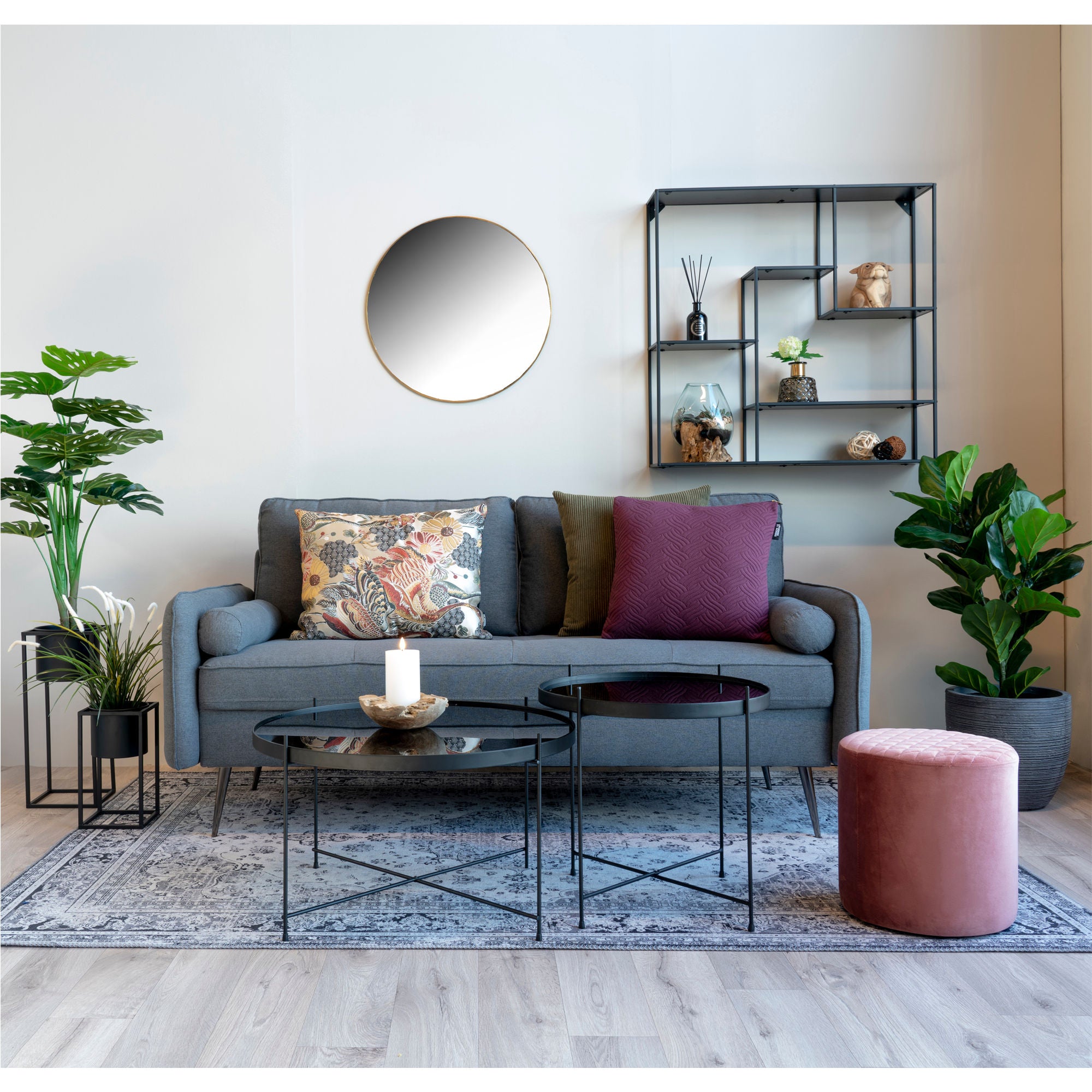 Ferrel Pude - Pude i bordeaux rød, 45x45cm