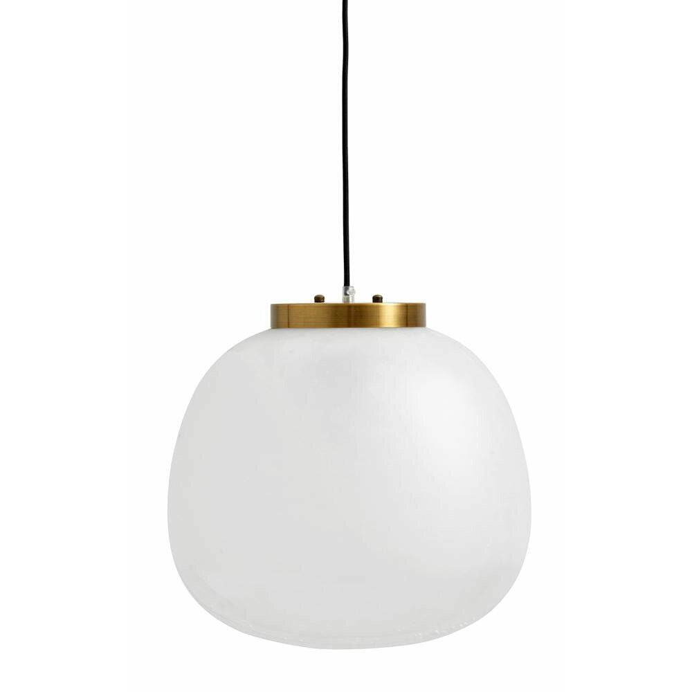 FROST pendel i frostet og klar glas - ø40 cm - hvid/gylden finish
