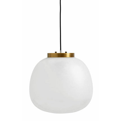 FROST pendel i frostet og klar glas - ø40 cm - hvid/gylden finish