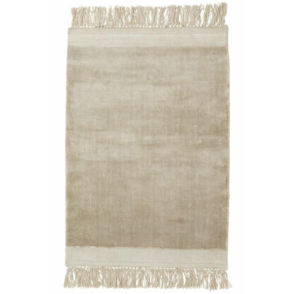 Nordal FILUCA shiny tæppe med frynser - 160x240 - beige