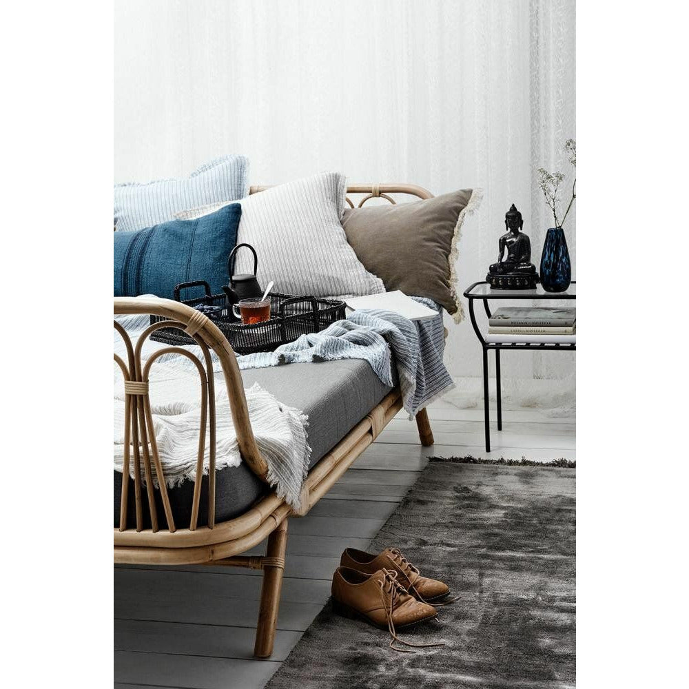 Nordal NOBLE tæppe med frynser - 160x240 - varm grå