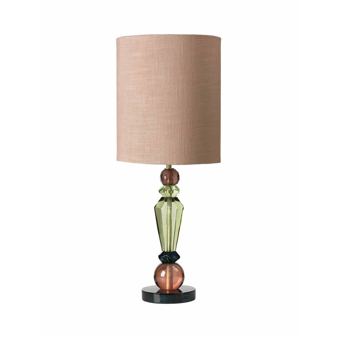 Cozy Living Caia Glass Lamp MATCHA w. Dusty Rose shade
