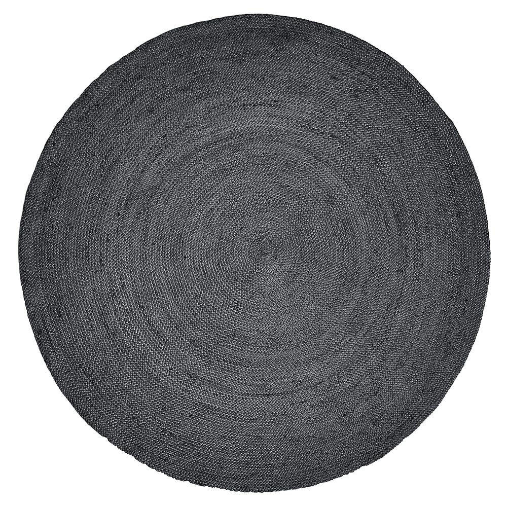 Nordal Rundt tæppe i jute - ø150 cm - sort
