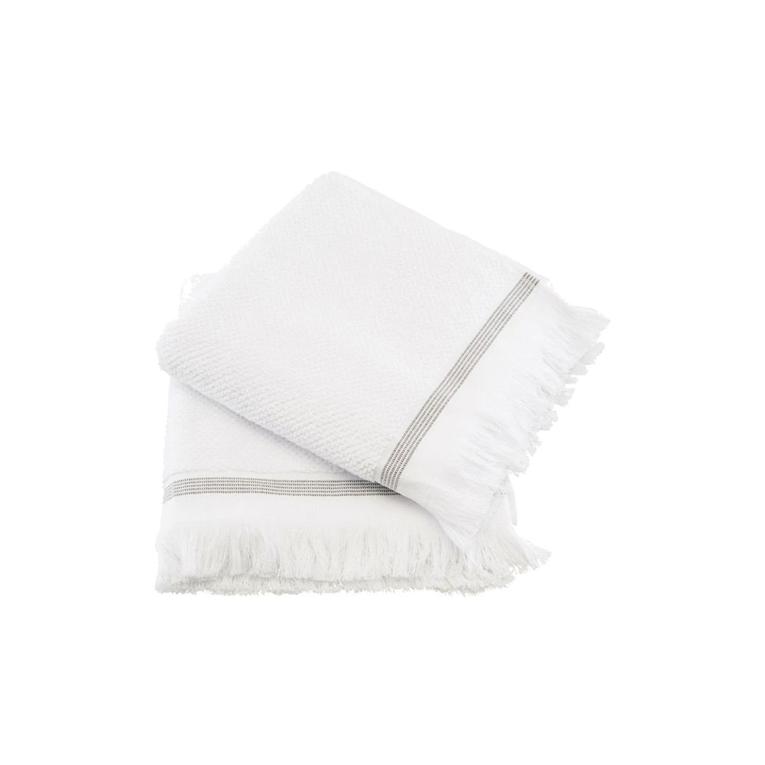 Meraki Håndklæde, 50x100 cm, Hvid med grå striber