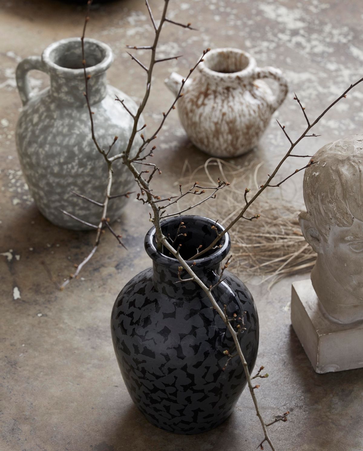 BATAM vase, glaseret - sort