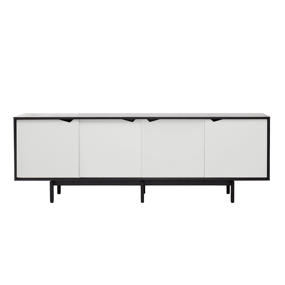 Andersen Furniture S1 sideboard - L200xD50xH68 cm - sort med hvide låger - DesignGaragen.dk.