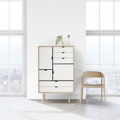 Andersen Furniture - S5 opbevaringsmøbel i hvidolie med hvid front - B83xD43xH132 cm - Andersen Furniture - DesignGaragen.dk