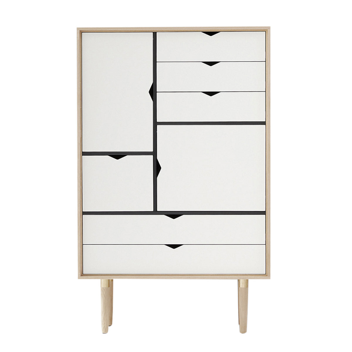 Andersen Furniture - S5 opbevaringsmøbel i hvidolie med hvid front - B83xD43xH132 cm - Andersen Furniture - DesignGaragen.dk
