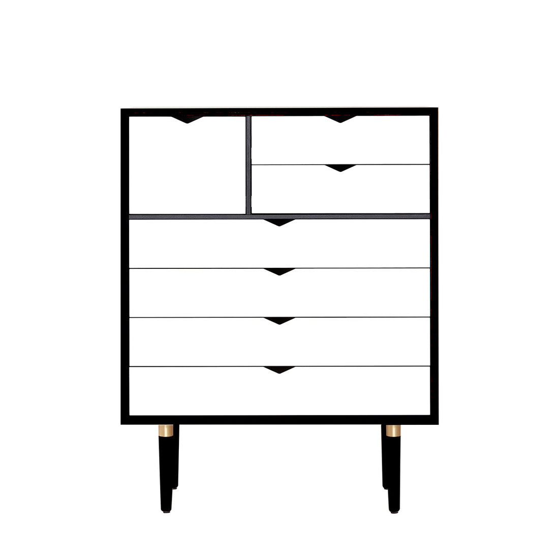 Andersen Furniture - S8 kommode i sort med hvide fronter - B83xD43xH107 cm - Andersen Furniture - DesignGaragen.dk
