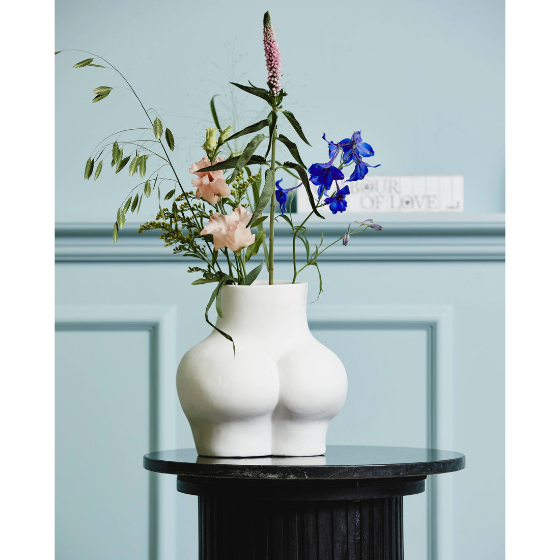 AVAJI lower body - vase i keramik - h23 cm - hvid