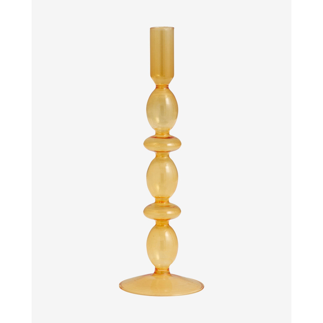 Nordal - CHIROS lysestage i glas - h27 cm - ravgul