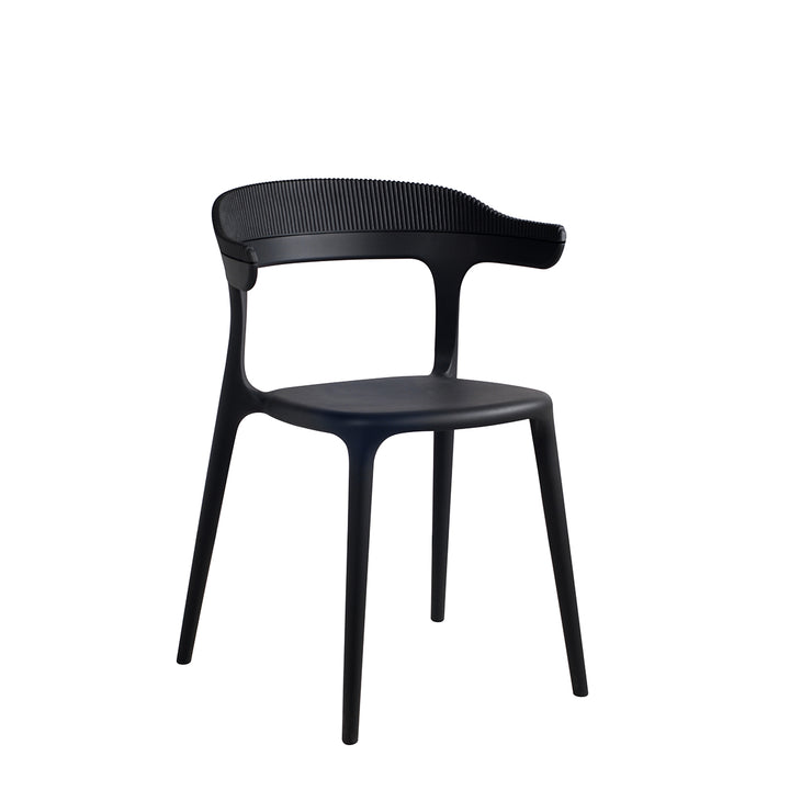 Muubs Spisebordsstol Luna Stripe - Black/Black - Polypropylene - W: 51 H: 77 D: 51 cm - DesignGaragen.dk.