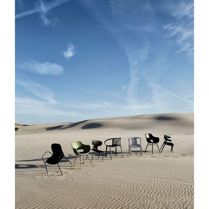 Muubs Spisebordsstol Luna Stripe - Black/Black - Polypropylene - W: 51 H: 77 D: 51 cm - DesignGaragen.dk.