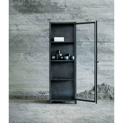 MUUBS - Glasskab - 1 dør New York - Sort H180xB60xD40 cm - Muubs - DesignGaragen.dk