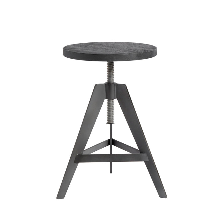 Muubs Taburet Quill - Sort - Jern/Mango træ - W: 40 H: 45 cm - DesignGaragen.dk.