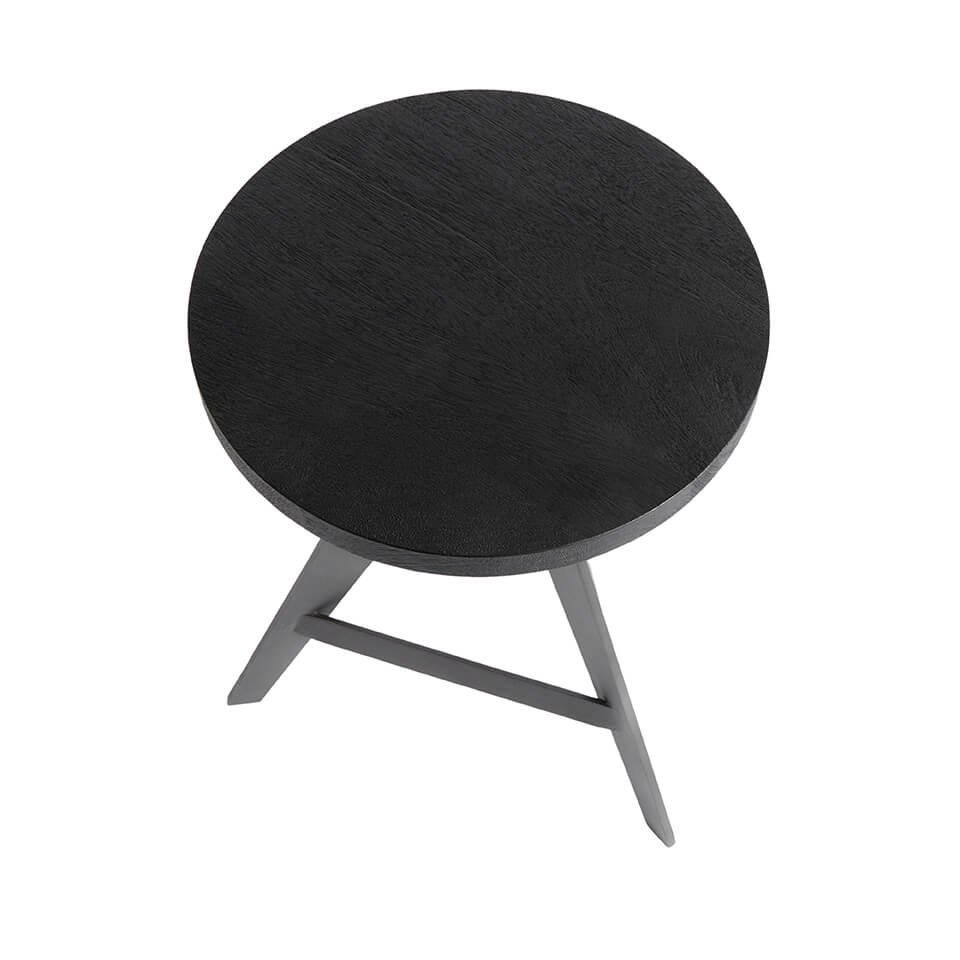 Muubs Taburet Quill - Sort - Jern/Mango træ - W: 40 H: 45 cm - DesignGaragen.dk.