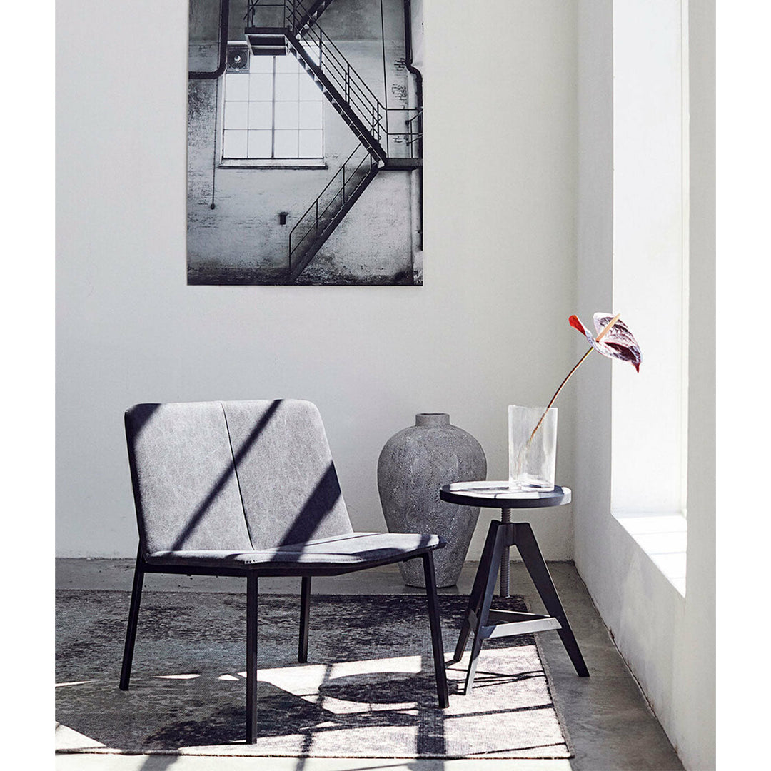 Muubs Taburet Quill - Sort - Jern/Mango træ - W: 40 H: 45 cm - DesignGaragen.dk.