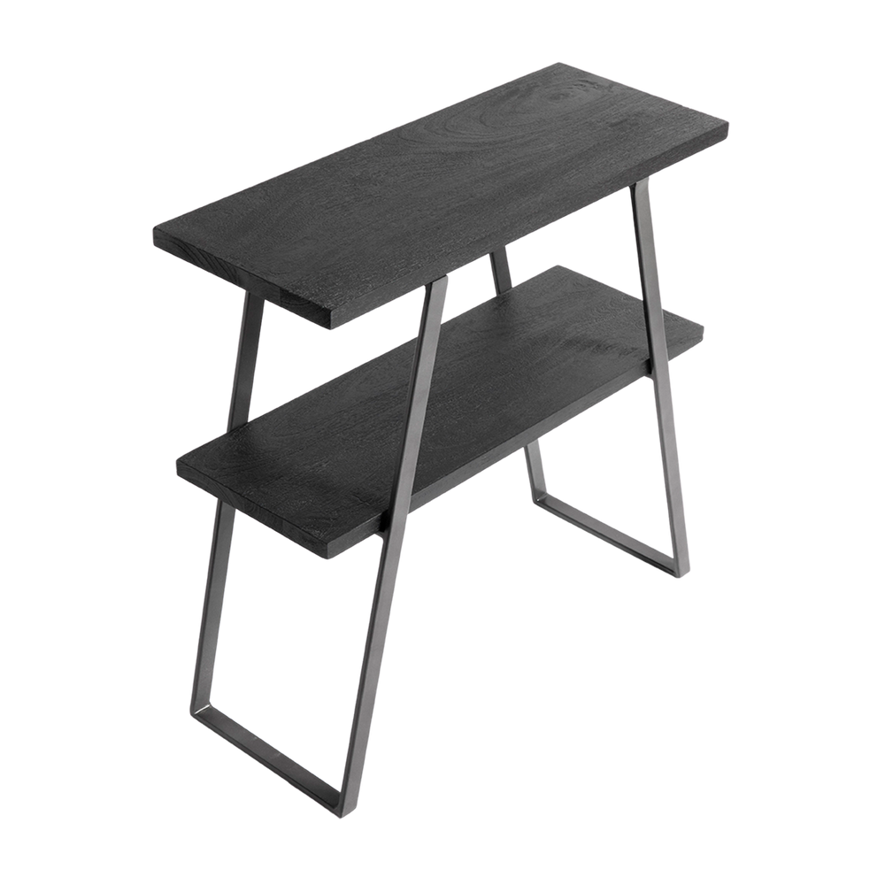 Muubs Konsolbord Quill S - Sort (LGB) - Jern/Mango træ - W: 75 H: 75 D: 30 cm - DesignGaragen.dk.