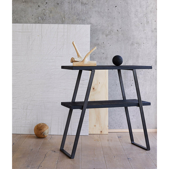 Muubs Konsolbord Quill S - Sort (LGB) - Jern/Mango træ - W: 75 H: 75 D: 30 cm - DesignGaragen.dk.