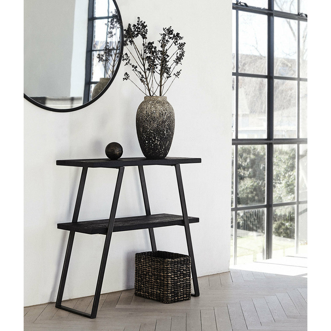 Muubs Konsolbord Quill S - Sort (LGB) - Jern/Mango træ - W: 75 H: 75 D: 30 cm - DesignGaragen.dk.