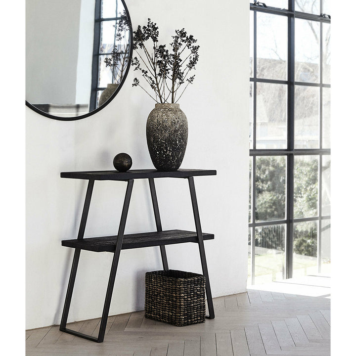 Muubs Konsolbord Quill S - Sort (LGB) - Jern/Mango træ - W: 75 H: 75 D: 30 cm - DesignGaragen.dk.