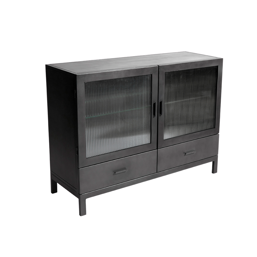 Muubs Vitrine skab Dallas - Sort (LGB) - Jern - W: 120 H: 90 D: 42 cm - DesignGaragen.dk.