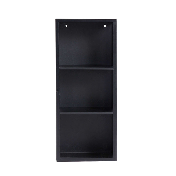 Muubs Skab Atlanta S - Sort m/grå glas - Jern og hærdet glas - W: 30 H: 70 D: 20 cm - DesignGaragen.dk.