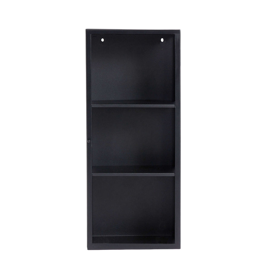 Muubs Skab Atlanta S - Sort m/grå glas - Jern og hærdet glas - W: 30 H: 70 D: 20 cm - DesignGaragen.dk.