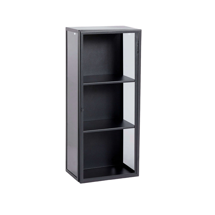 Muubs Skab Atlanta S - Sort m/grå glas - Jern og hærdet glas - W: 30 H: 70 D: 20 cm - DesignGaragen.dk.