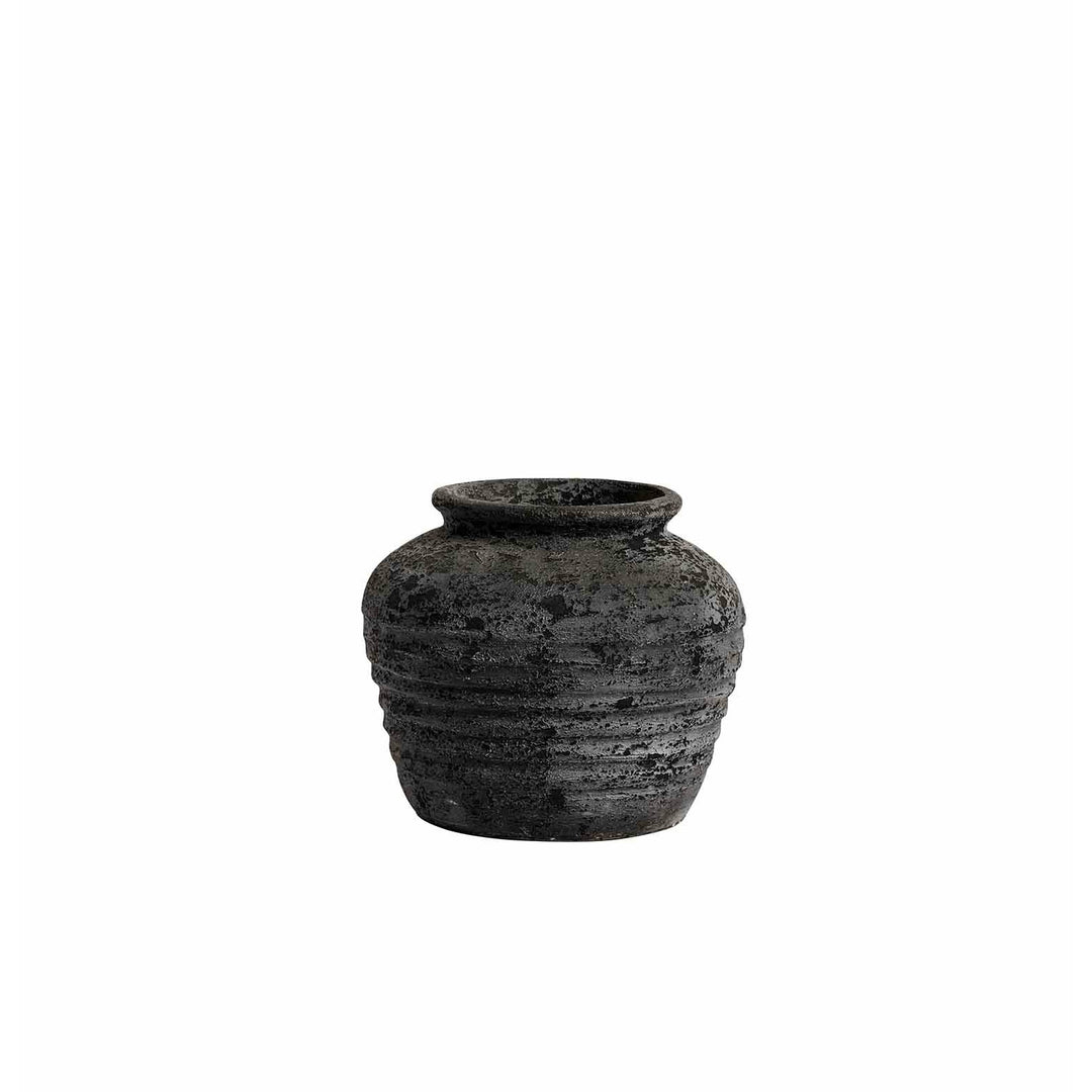 Muubs Krukke Melancholia 30 - Metal sort - Terracotta - H: 30 Ø: 35 cm - DesignGaragen.dk.