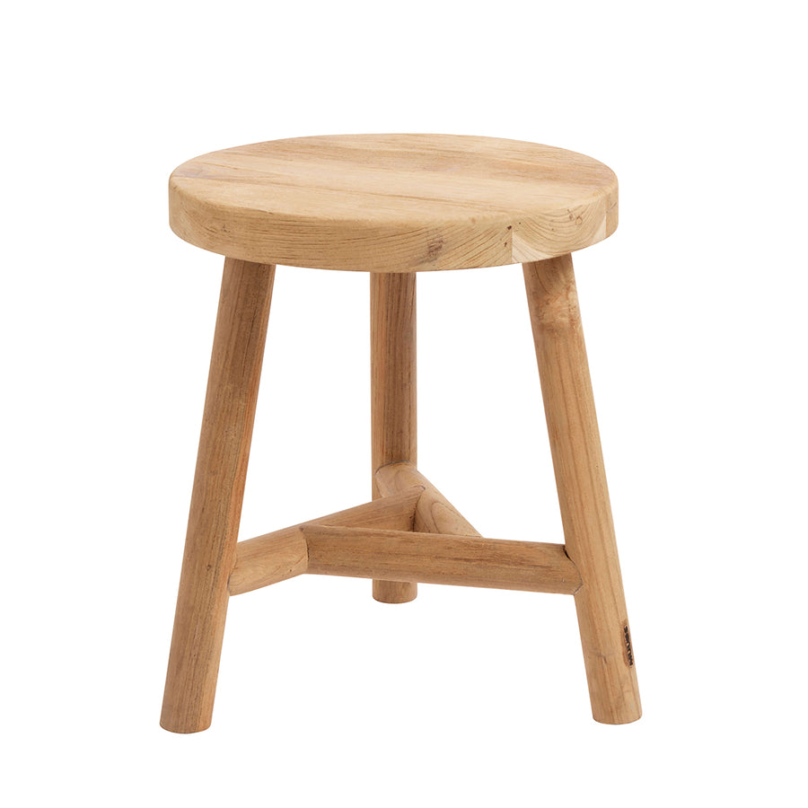 Muubs Taburet Benji - Natur - Teak - H: 45 Ø: 35 cm - DesignGaragen.dk.