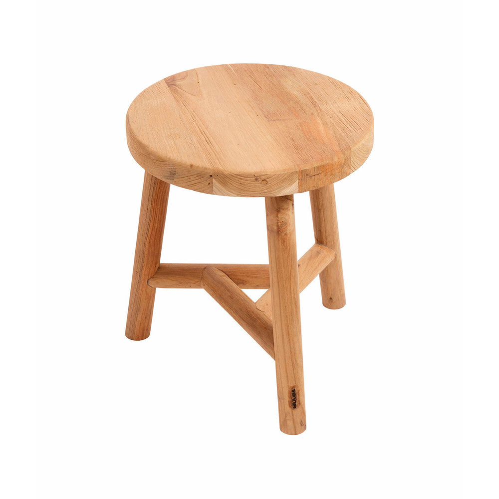 Muubs Taburet Benji - Natur - Teak - H: 45 Ø: 35 cm - DesignGaragen.dk.