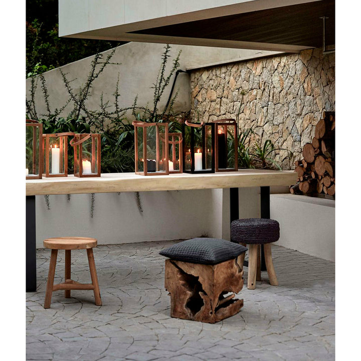 Muubs Taburet Benji - Natur - Teak - H: 45 Ø: 35 cm - DesignGaragen.dk.