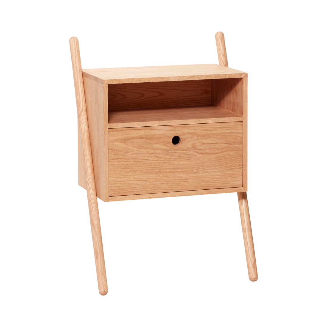 Hübsch Kommode m/skuffe, egetræ, FSC, natur - 56x30xh83cm - DesignGaragen.dk.