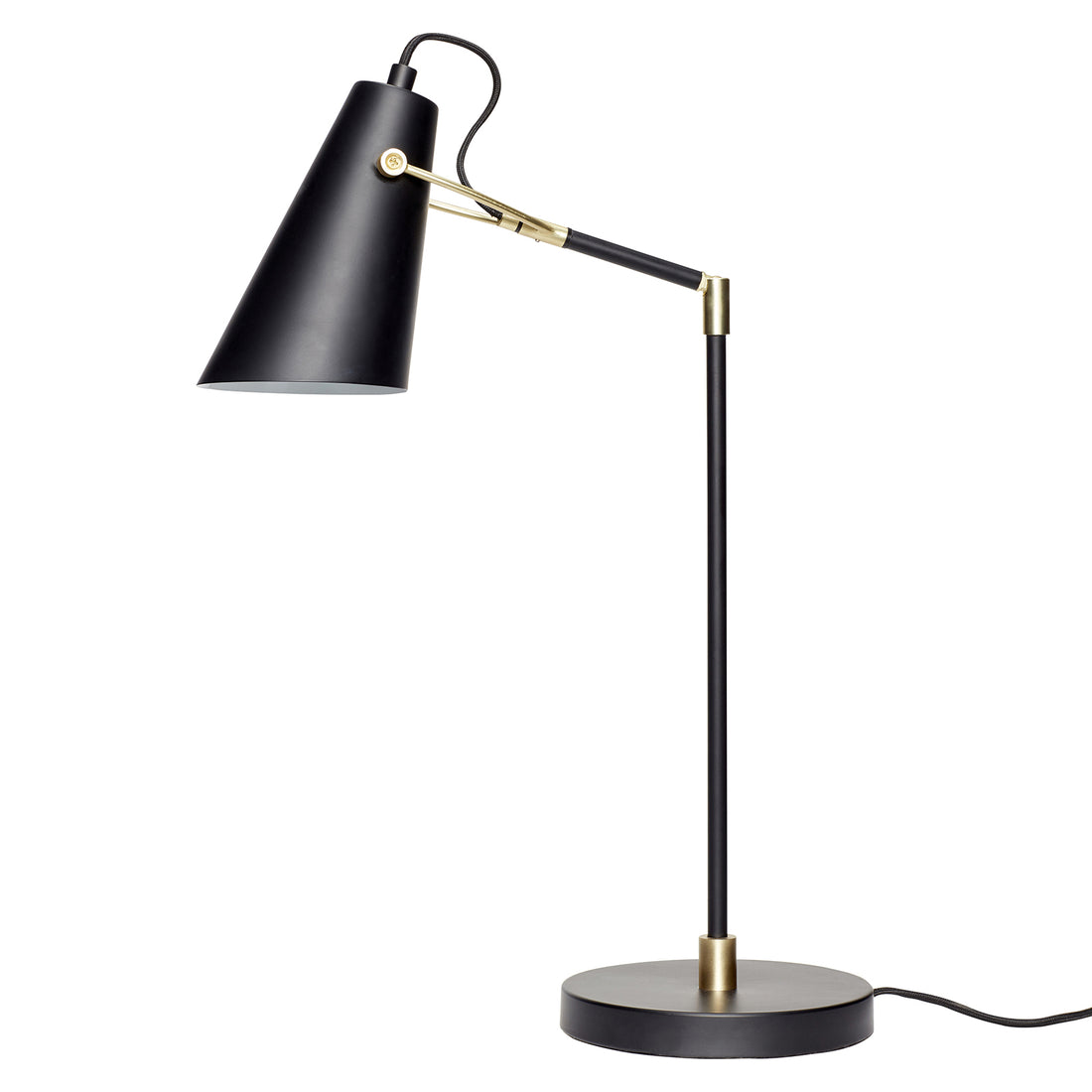 Hübsch - Bordlampe, metal, sort/messing – ø18xh54 cm, E27/40W