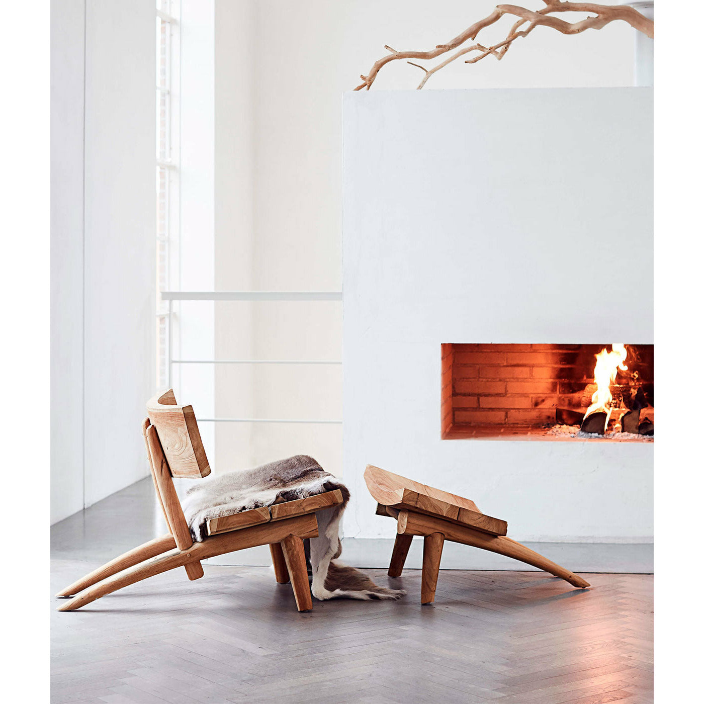 Muubs Stol Dakota - Natur - Teak træ - W: 68,5 H: 74,5 L: 96,5 cm - DesignGaragen.dk.