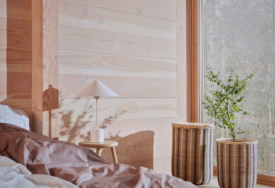 OYOY LIVING Stribet Vasketøjskurv - Nature / Black