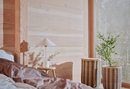 OYOY LIVING Stribet Vasketøjskurv - Nature / Black